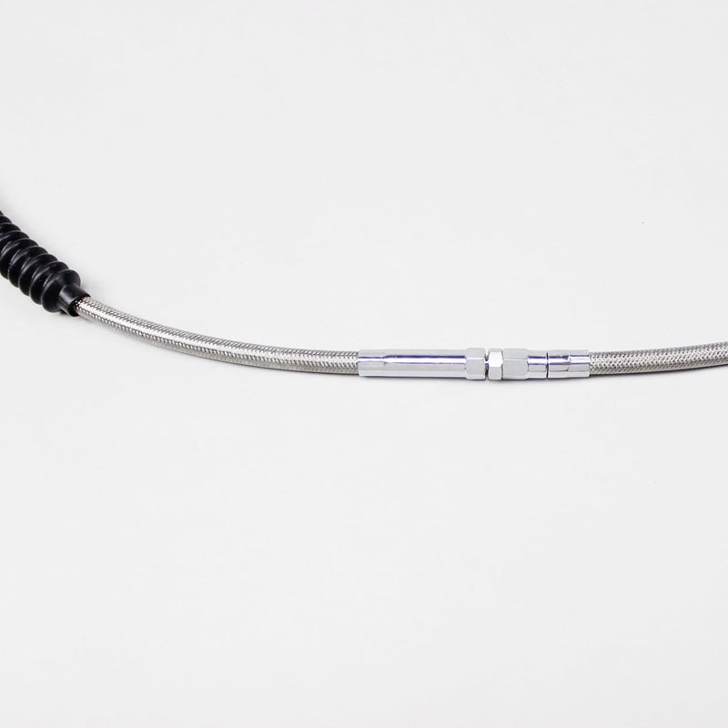 PJMTCUSTOM Chrome Silver Stainless Steel Braided Clutch Cable Fits For Harley Davidson Softail Dyna Sportster Touring Throttle by Cable Models (75.0" Long) - Image 5